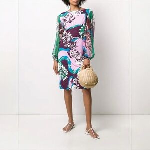 US 4 EMILIO PUCCI Vahine Print Belted Dress NWT